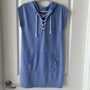 Flirtitude Active Blue Lace-Up Hoodie Dress Size S